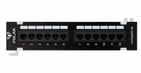 Коммутационная настенная панель FOLAN, 12 портов, Кат.5e, неэкранированная, черная