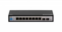 Коммутатор GIGALINK, WEB Smart управляемый, 8 PoE (802.3af/at) портов 10/100/1000Мбит/с до 250 метров cat.6, 2*SFP 1000Мбит/с, 120Вт APO&R