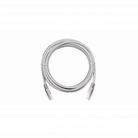 Коммутационный шнур NETLAN U/UTP 4 пары,Кат.5е (Класс D),100МГц, 2хRJ45/8P8C, T568B, заливной, многож, BC (чистая медь), PVC нг(B),серый, 1м
