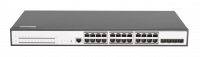 Управляемый PoE коммутатор GIGALINK, L2+ Stack, 24 10/1000/1000Мб/с PoE BASE-T, 4 порта 1/10Гб/с SFP+, 1 консольный порт, 400Вт