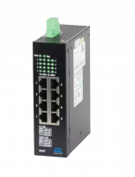 L2 управляемый, индустриальный на DIN рейку, 8 x 10/100/1000 BaseT, питание 12В (блок питания поставляется отдельно 20 Ватт)