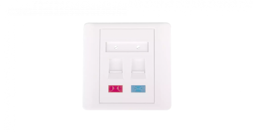 Настенная лицевая панель под 2 модуля типа Keystone, белая, 10 шт.