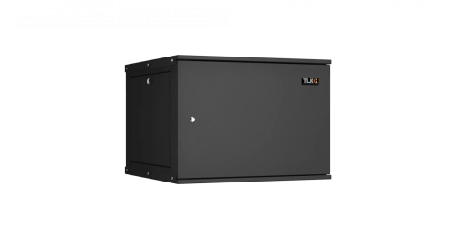 Шкаф настенный 9U, Ш600хГ600, металлическая дверь, цельнометаллические стенки, черный