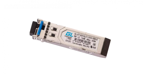 Модуль GIGALINK SFP, WDM, 1,25Гбит/c, одно волокно SM, LC, Tx:1310/Rx:1550 нм, DDM, 14 дБ (до 20 км)