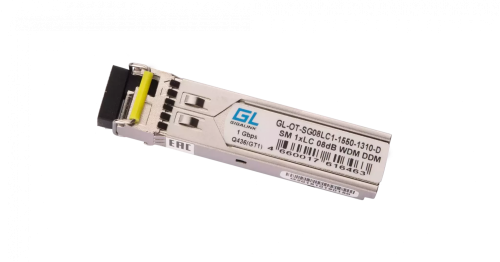 Модуль GIGALINK SFP, WDM, 1,25Гбит/c, одно волокно SM, LC, Tx:1550/Rx:1310 нм, DDM, 8 дБ (до 3 км)