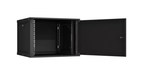 Шкаф настенный 9U, Ш600хГ600, металлическая дверь, цельнометаллические стенки, черный