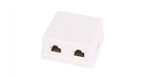Настенная розетка неэкранированная, Кат.5e, 2 порта, белая, 10шт.