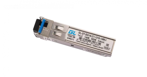 Модуль промышленный GIGALINK SFP, WDM, 1,25Гбит/c, одно волокно SM, LC, Tx:1310/Rx:1490 нм, DDM, 14 дБ (до 20 км)