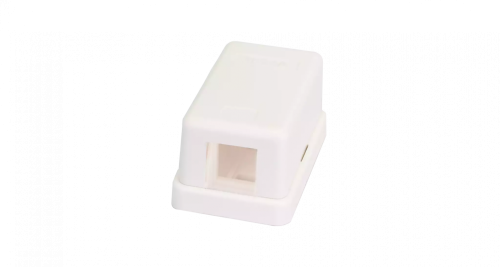 Корпус настенной розетки, на 1 порт, белый 10 шт.