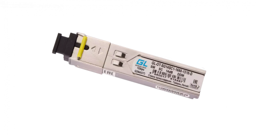 Модуль GIGALINK SFP, WDM, 1,25Гбит/c, одно волокно SM, SC, Tx:1550/Rx:1310 нм, DDM, 14 дБ (до 20 км)