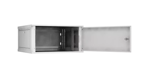 Шкаф настенный 6U, Ш600хГ600, металлическая дверь, цельнометаллические стенки, серый