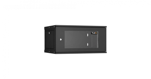 Шкаф настенный 6U, Ш600хГ450, стеклянная дверь, цельнометаллические стенки, темно-серый