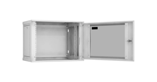 Шкаф настенный 9U, Ш600хГ350, стеклянная дверь, цельнометаллические стенки, серый