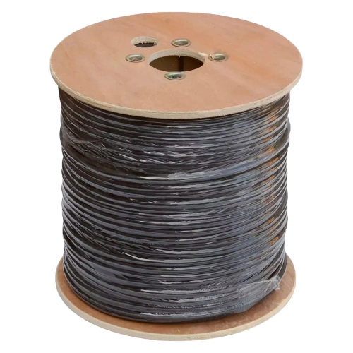 Кабель коаксиальный, RG-6, одножильный, CCS, внешний, PE до -40C, черный, 305м