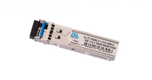 Модуль GIGALINK SFP, WDM, 1,25Гбит/c, одно волокно SM, LC, Tx:1310/Rx:1550 нм, DDM, 8 дБ (до 3 км)