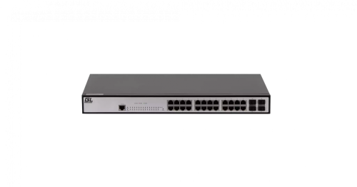 Управляемый коммутатор L2 GIGALINK 24 Base-T 10/100/1000Mb/s портов, 4 SFP 1000Mb/s, 1 Console
